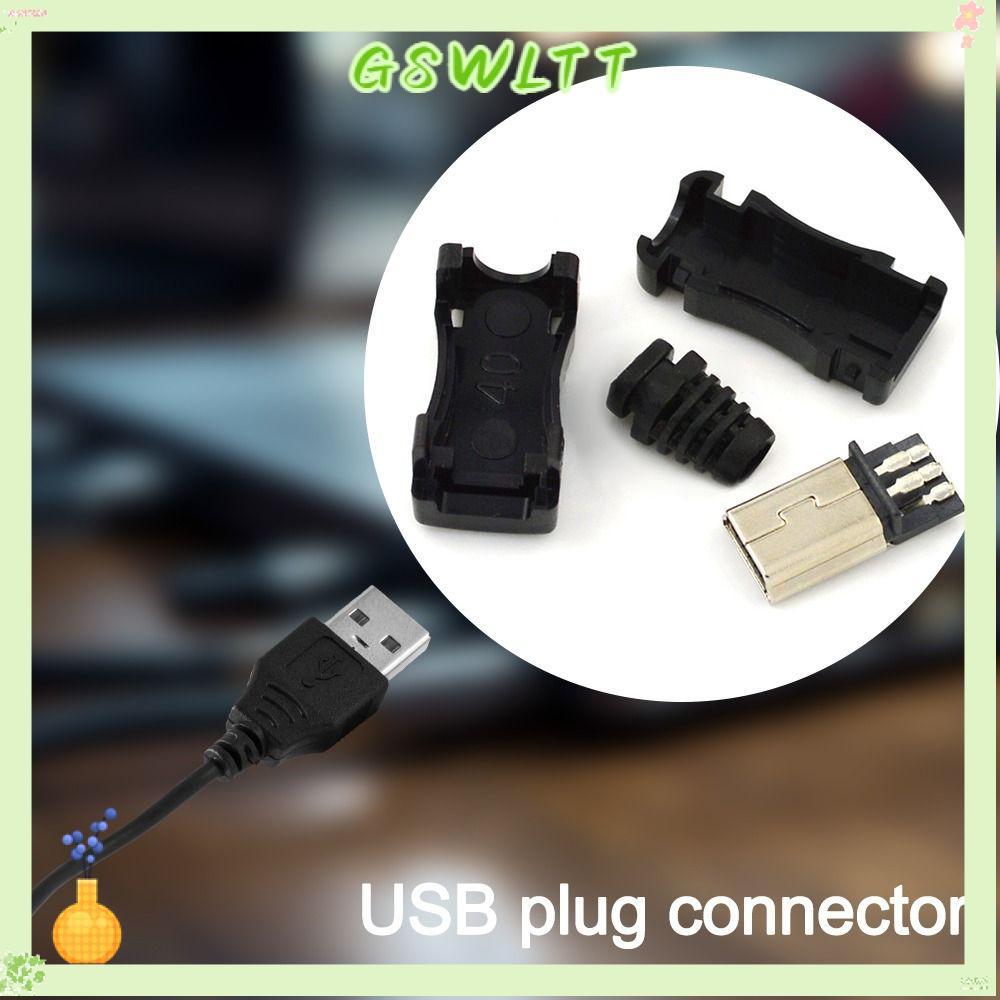 GSWLTT Mini USB Male Connector, 5Pin Mini USB Jack USB 2.0 Jack, 5Pin Plug Socket Micro Male USB Plu