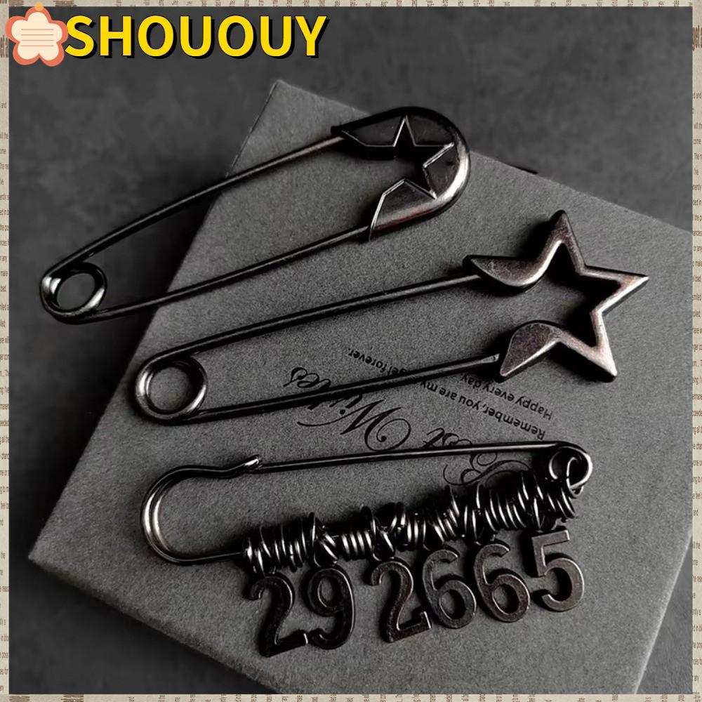 SHOUUY Retro หมุดขนาดใหญ่, เข็มคงที่ปรับ Lapel Pin, Elegant สังกะสีอัลลอยด์เสื้อผ้าโลหะ Safety Pins กางเกงยีนส์ชุดผ้าพันคออุปกรณ์เสริม