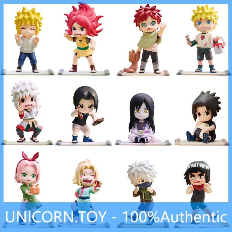 P POPMART Naruto Shippuden ในวัยเด็ก Series รูป Mystery Box ของขวัญเล่นอินเทรนด์