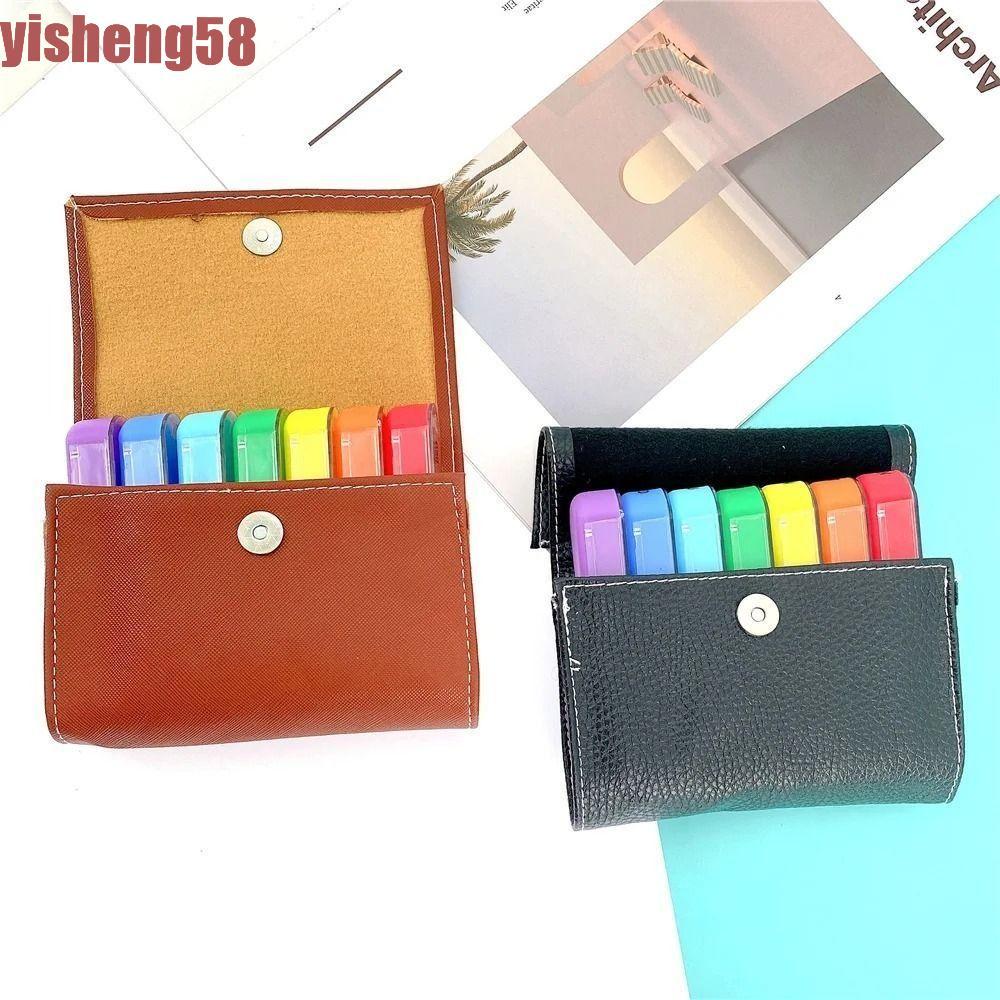 FABLE กล่องจัดยารายสัปดาห์, Week Mark PU Carrying Case 7-Day Pill Organizer, Stylish Portable 4 Time