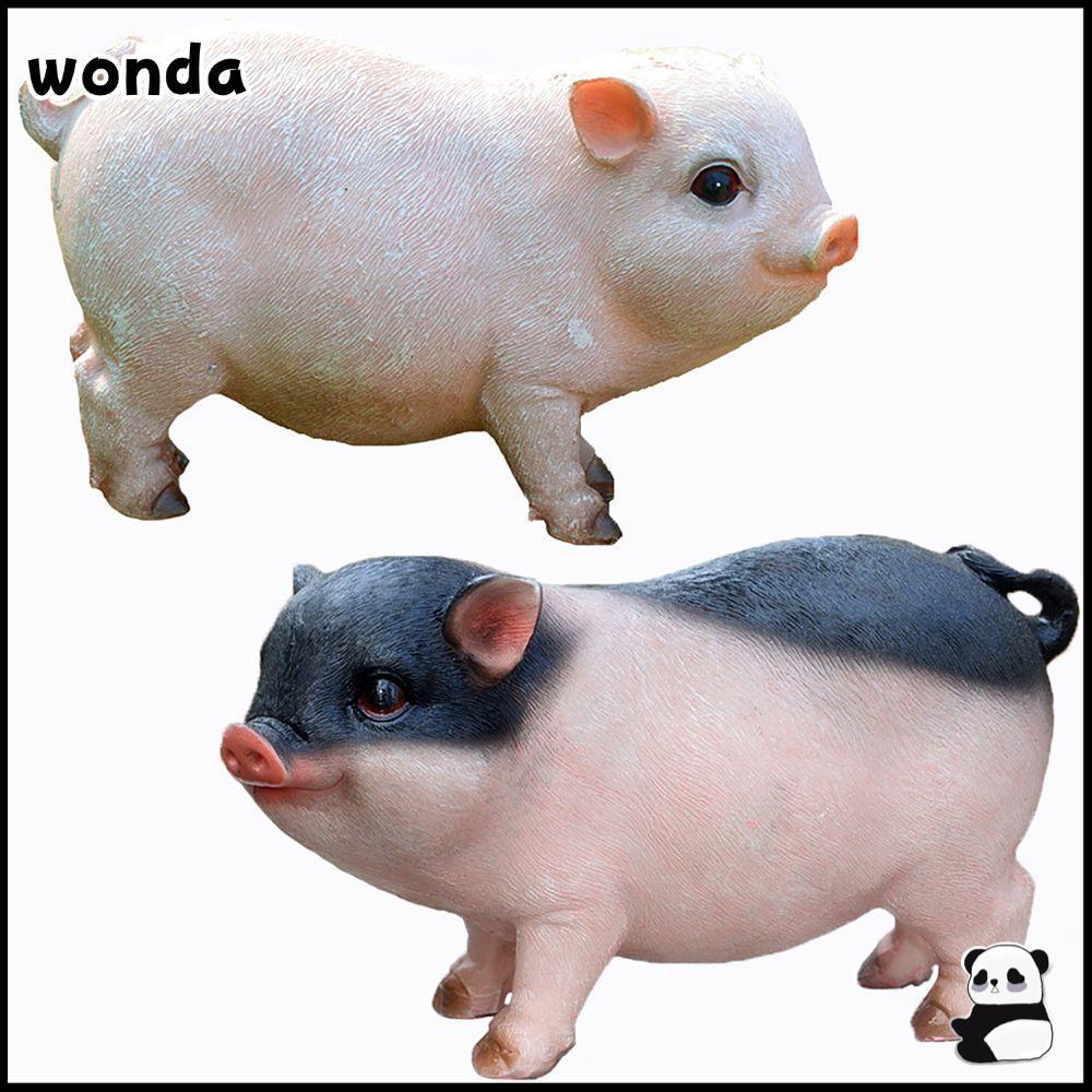 WONDA รูปปั้นหมูจําลองของตกแต่งบ้านงานฝีมือ Farmyard โมเดลสัตว์