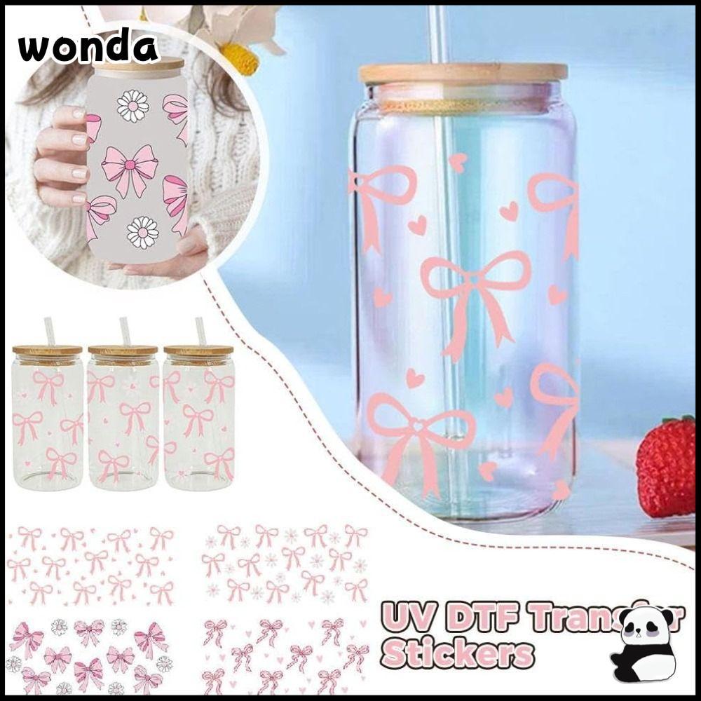 WONDA Wrap Stickers, Smooth UV DTF Transfer Sticker, Diy กันน้ําขวดน้ําสติกเกอร์สําหรับถ้วยแก้ว 16Oz