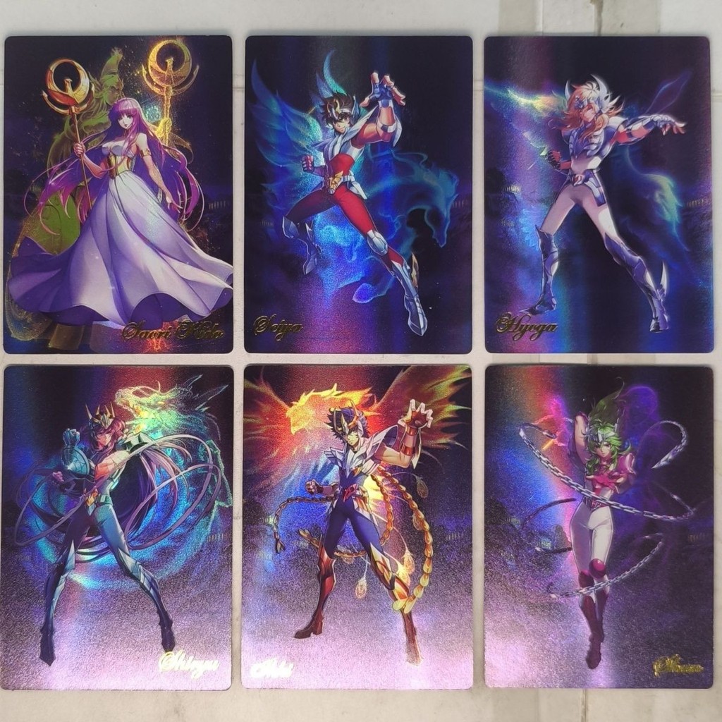 Saint Seiya Card Athena Five Small Strong Light คอลัมน์แฟลชสีสันสดใส 6 การ์ดกลับตัวละครบทนําแฟลชสีสันสดใส260409#