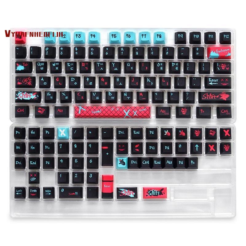 เกาหลีโปรไฟล์เชอร์รี่ PBT 129 คีย์ Keycaps เกาหลี PBT 129 คีย์ Keycaps สําหรับ GH60/GK61/GK64/84/87/
