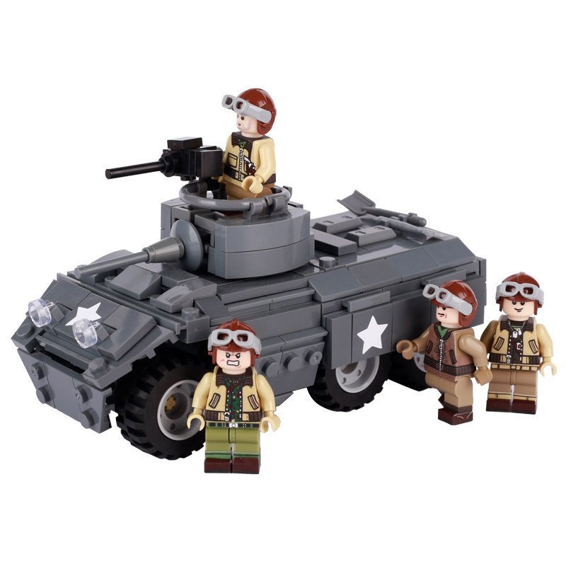 M MOC US Army Minifigure M8 Reconnaissance Vehicle Armored Vehicle Small Particle Build