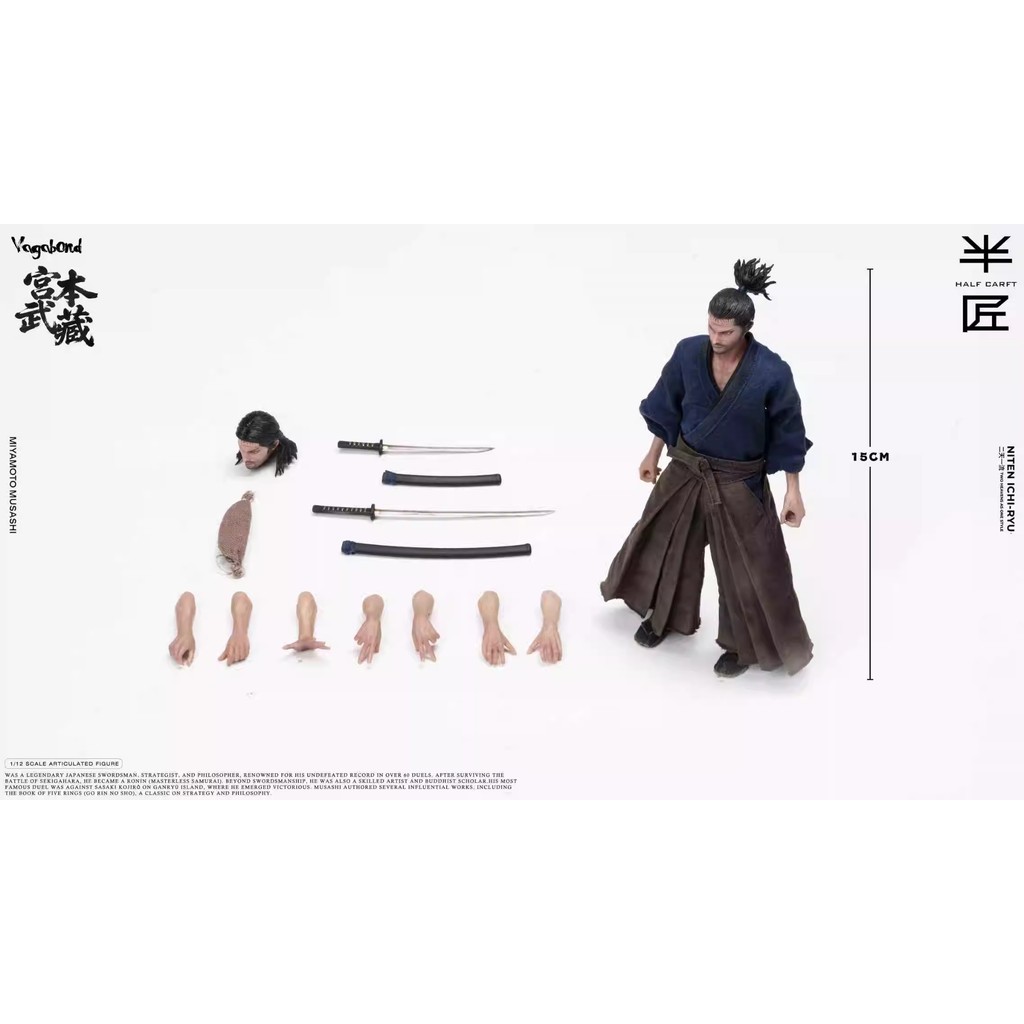 Banjiang HALF CRAFT Miyamoto Musashi 1/12 ฟิกเกอร์แบบประกบ