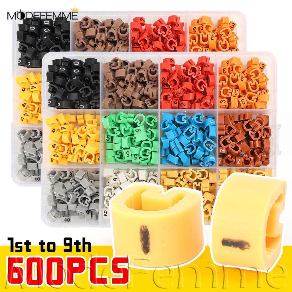 [H&L] เครื่องหมายสายไฟ | ชุดตัวเลขและสัญลักษณ์ 600 ชิ้นพร้อมการเข้ารหัสสี, 1.5 มม.2/2.5 มม.2 สําหรับโครงการเครือข่าย, ปัจจัยและสายไฟบ้าน
