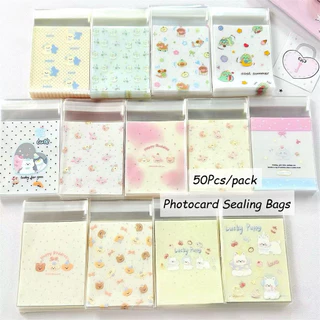 50 ชิ้น/ถุงการ์ตูนน่ารักถุงปิดผนึก Toploader Photocard ถุงบรรจุภัณฑ์