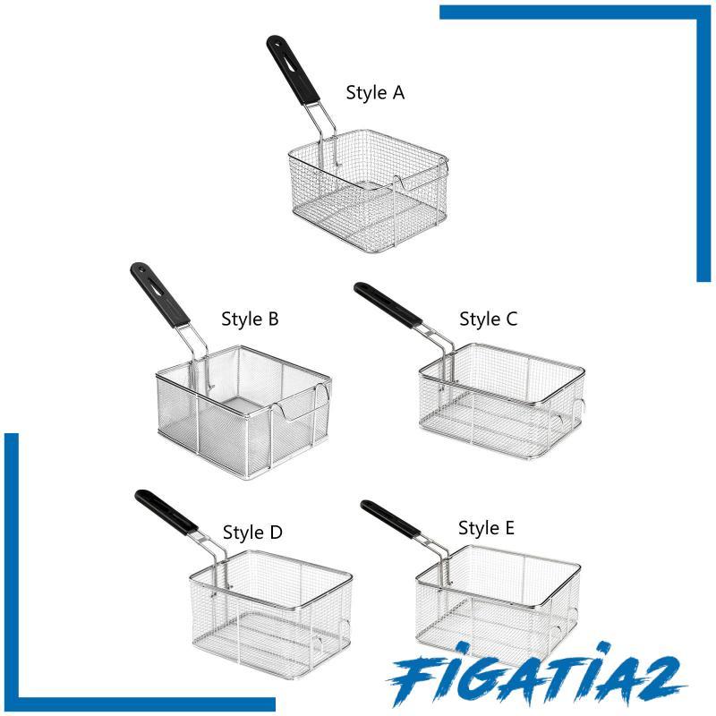 [Figatia2] ตะกร้าทอดสแตนเลสทอดลึกกระชอนตาข่ายผู้ถือเครื่องมือทําอาหารพร้อมที่จับป้องกันการลวกเหมาะสํ