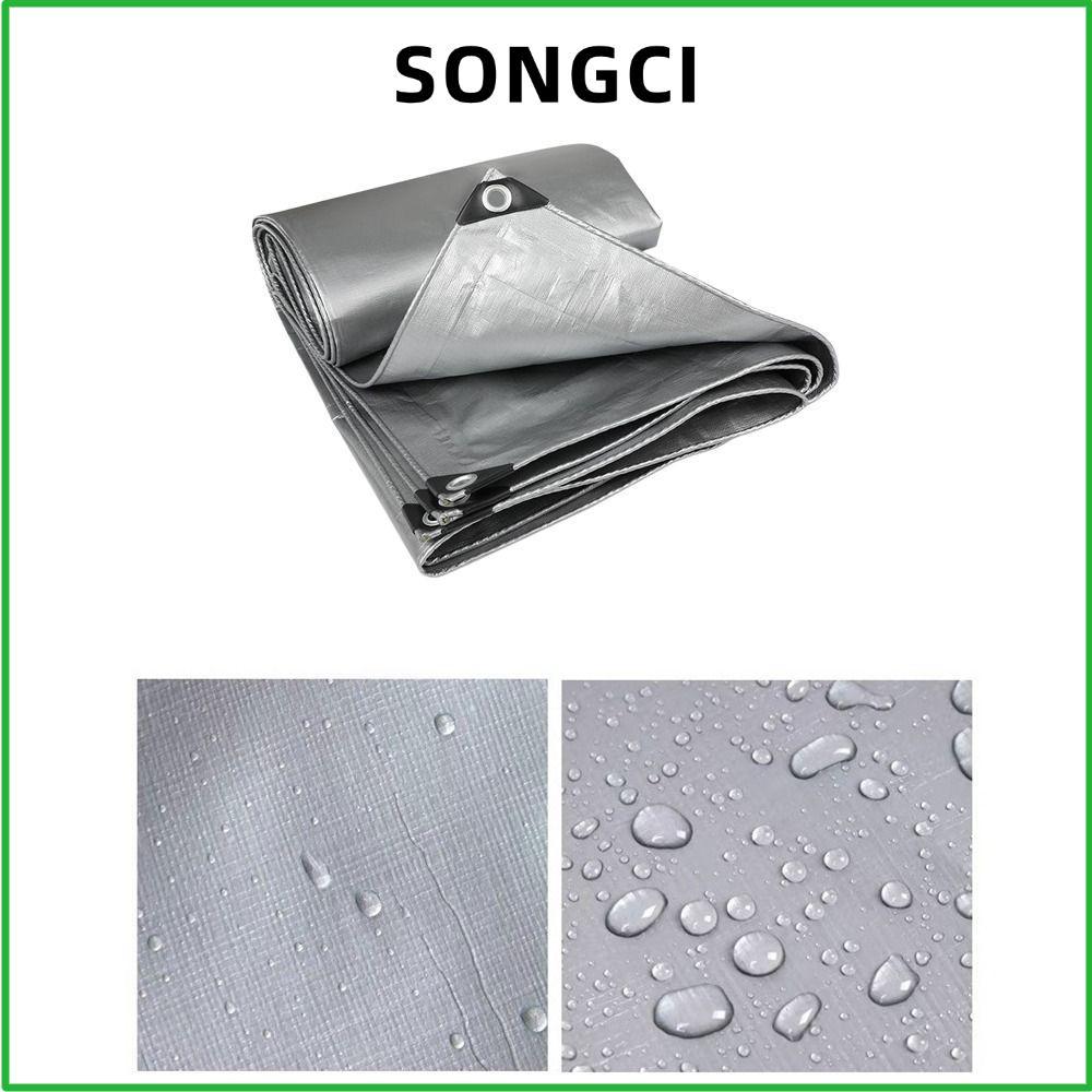 SONGCI ผ้าใบกันน้ํา PE, กันสาดกลางแจ้ง 2mX3m ผ้ากันฝน, ผ้าคลุมเฟอร์นิเจอร์ Camping เต็นท์ Mat Sun Sh