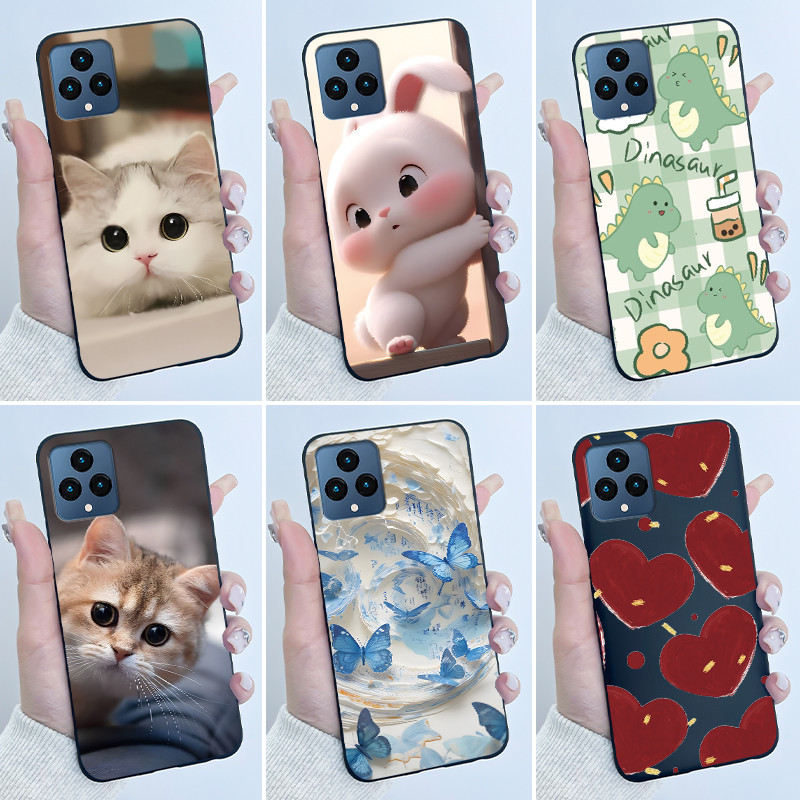 เคสน่ารักสําหรับ TCL T-Mobile Revvl 6 5G/T-Mobile T โทรศัพท์ 5G การพิมพ์เชลล์ฝาครอบป้องกันซิลิโคนอ่อ