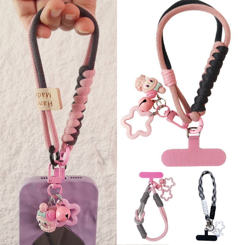 SANRIO สายคล้องมือ จี้การ์ตูนซานริโอ สําหรับห้อยโทรศัพท์ สายสั้นสําหรับข้อมือ เค19พี