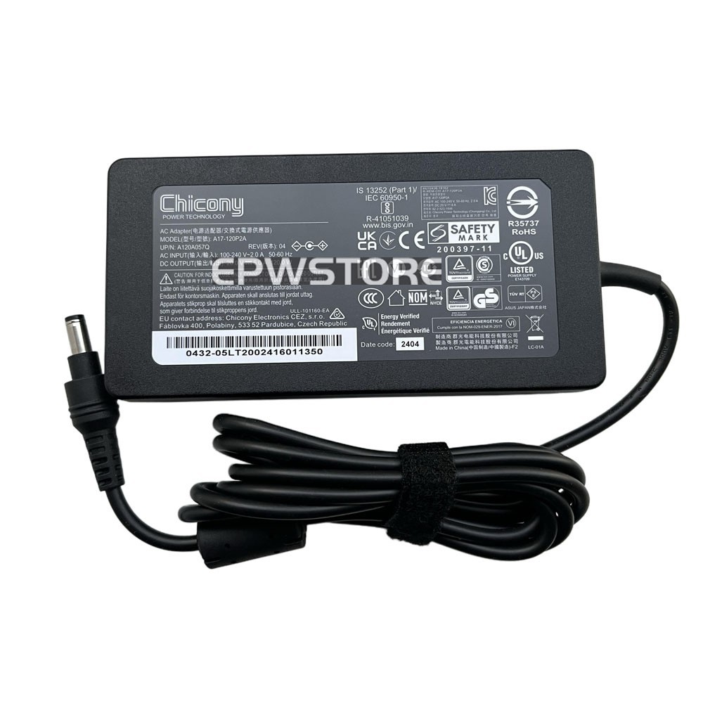 Chicony 20V 6A 120W AC Adapter Charger สําหรับ MSI MS-16J2 MS-16J1 MS-16J3 5.5*2.5 มม.