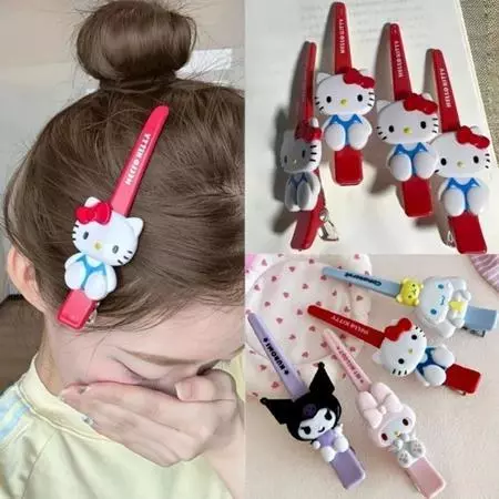 Sanrio Hello Kitty กิ๊บติดผมด้านข้าง Duckbill คลิป Bangs กิ๊บติดผมหักกิ๊บติดผมหวานน่ารัก