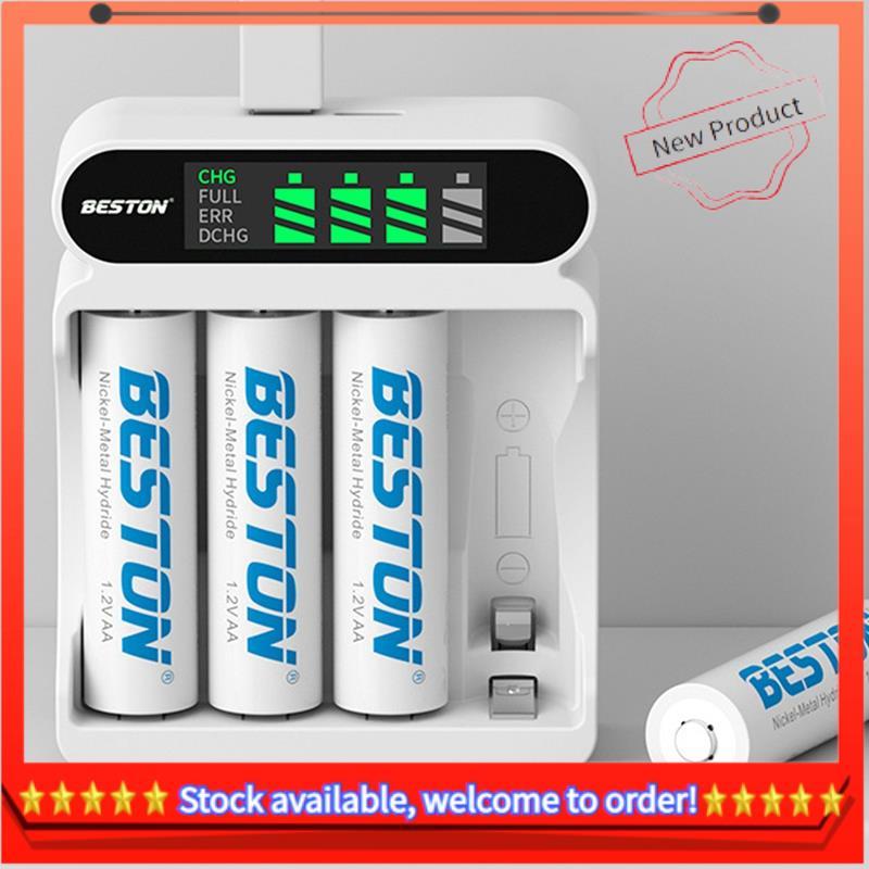 C9023L 4-Slot หน้าจอ LCD Fast Charging Charger สําหรับ AA/AAA 1.2V Ni- แบตเตอรี่ชาร์จรองรับผสม Charg