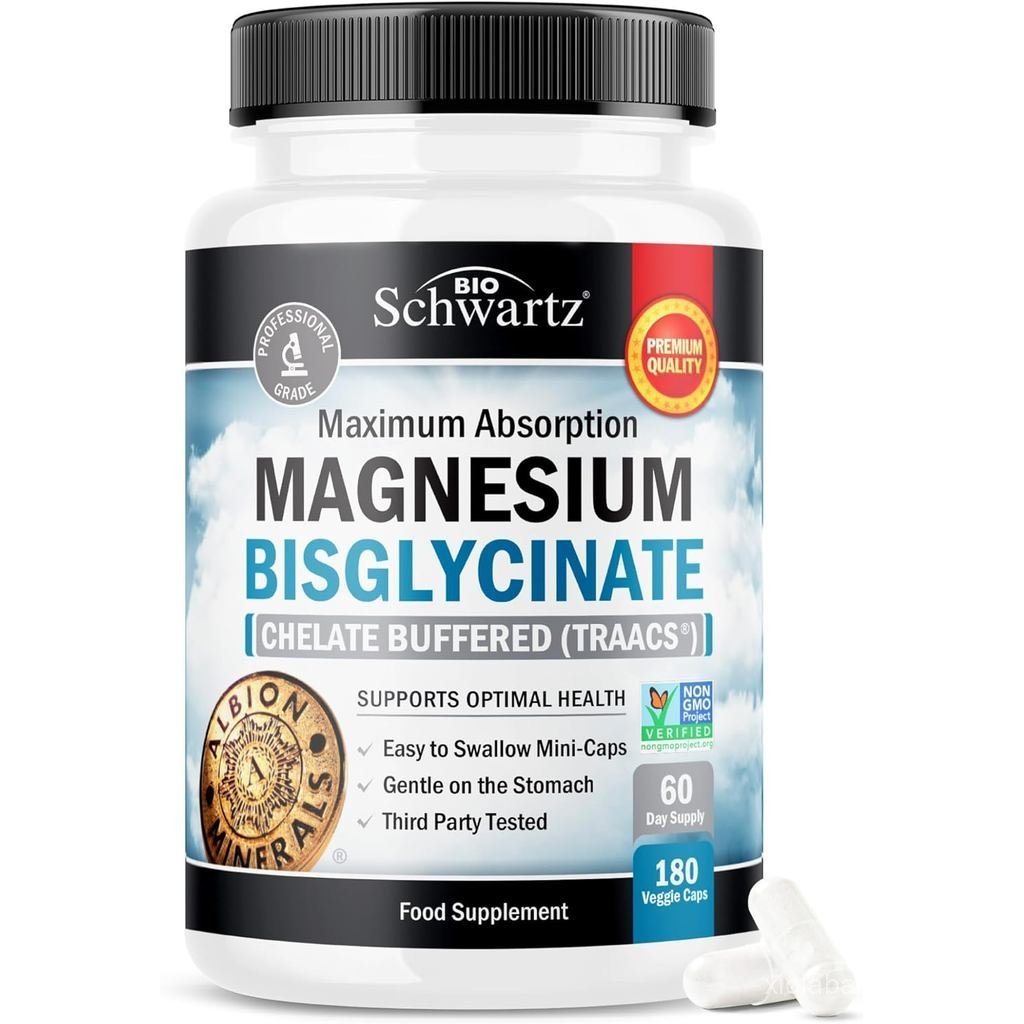 Magnesium Glycinate 400mg Chelated Bisglycinate สําหรับการกู้คืนกล้ามเนื้อและพอร์ตการดูดซึมสูงสุด & 