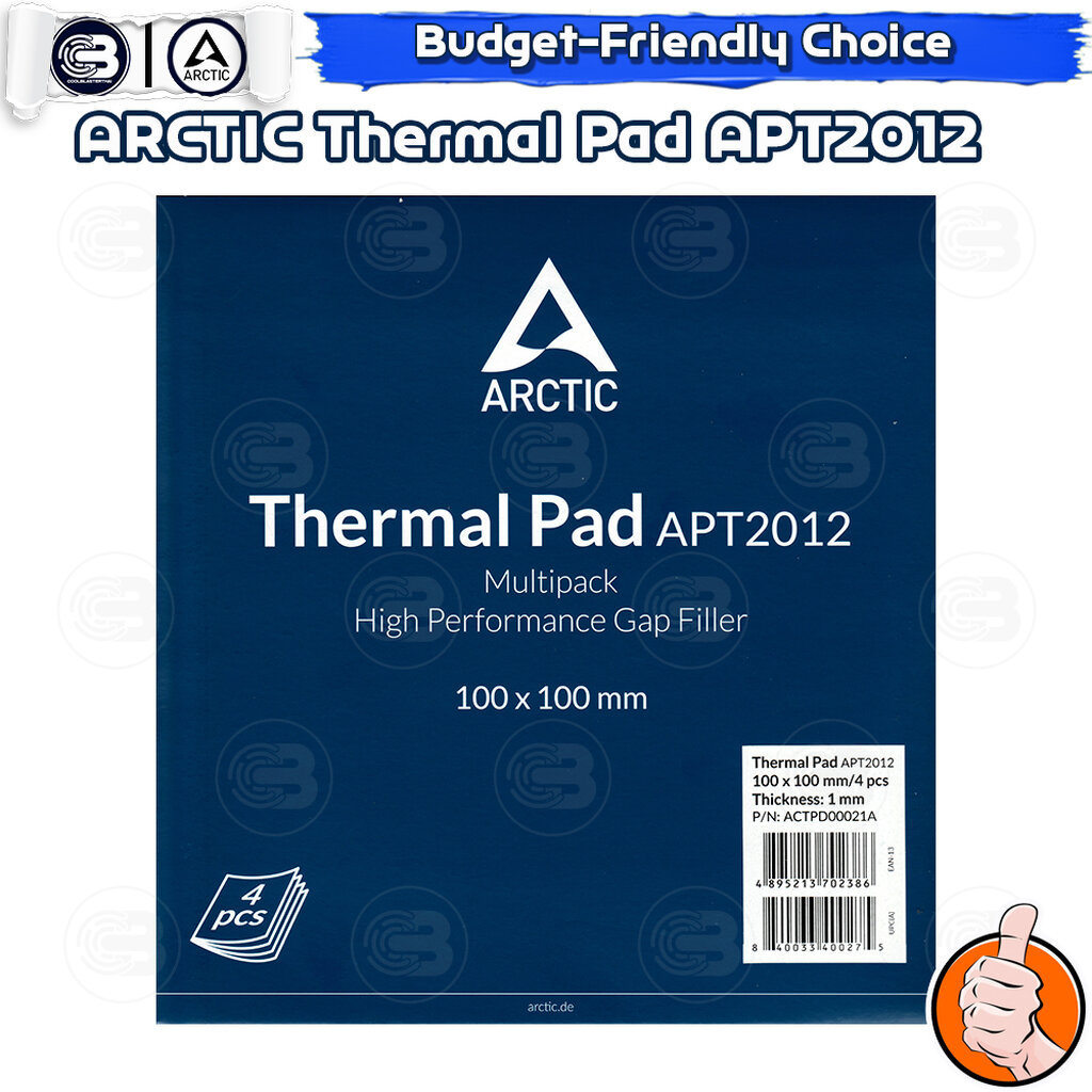[CoolBlasterThai] Arctic Thermal Pad (Basic Pad) TP-1 (APT2012) Value Pack 4Pcs 100x100x1.0 mm./1.2 W/mK (ซิลิโคนนำคว...