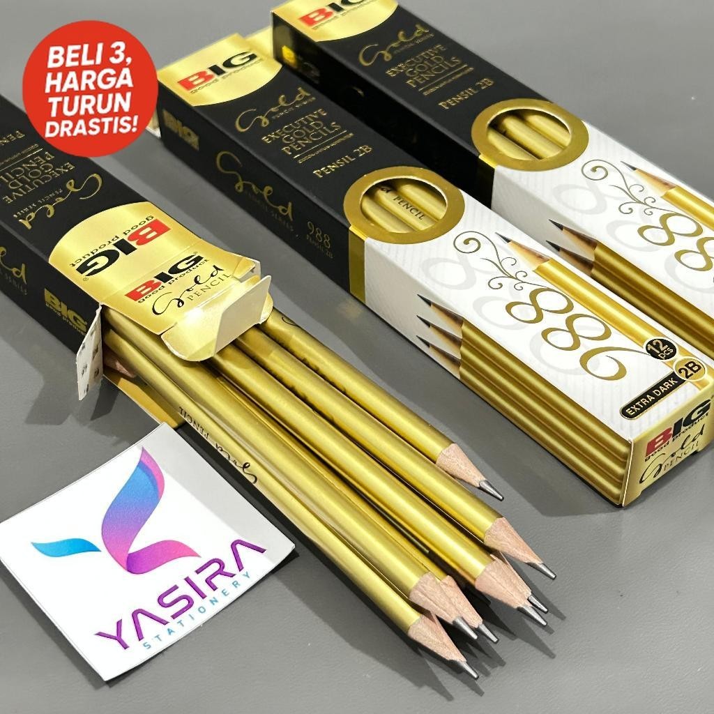 UNIT 1 ชิ้น 2B Big Gold Pencils