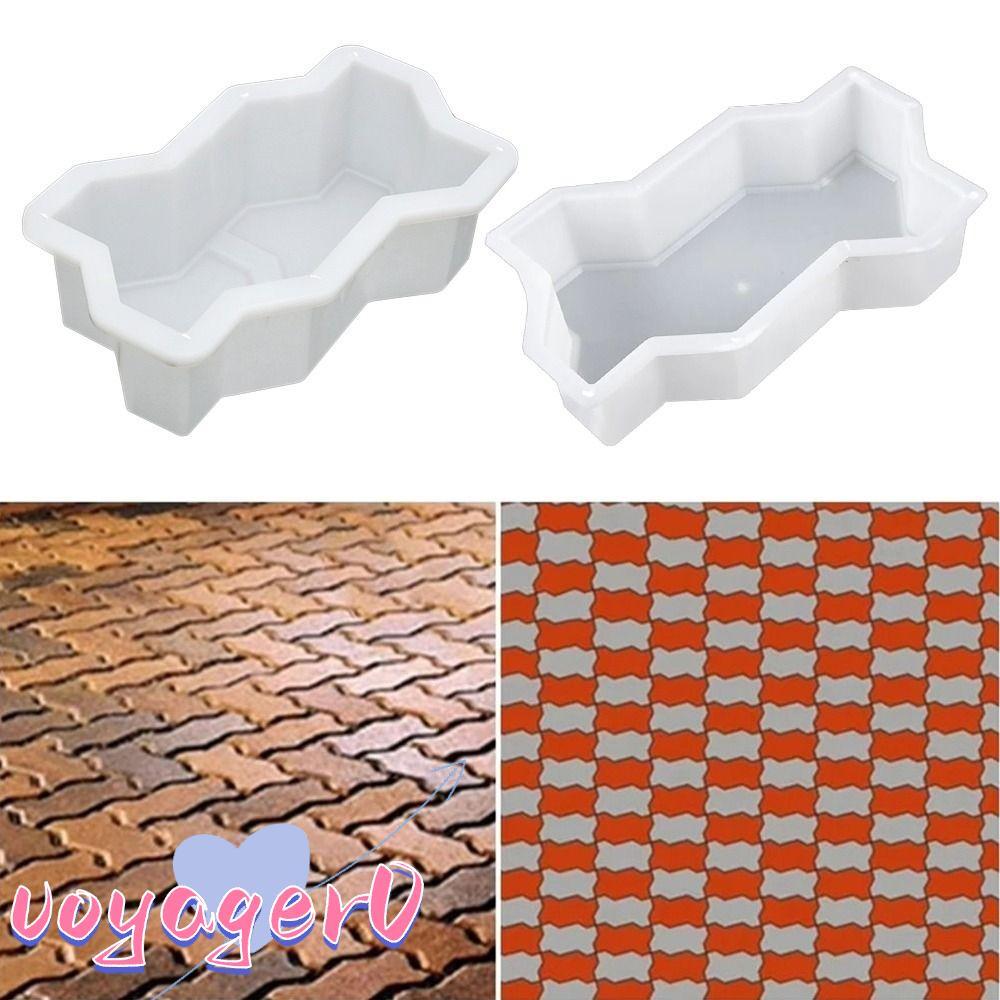 VOYAGER 1 ชิ้นอิฐปูลม,พลาสติกแบบใช้ซ้ําได้ Stepping Stone Paver, DIY คลื่นรูปทางเดินอิฐแม่พิมพ์สําหร