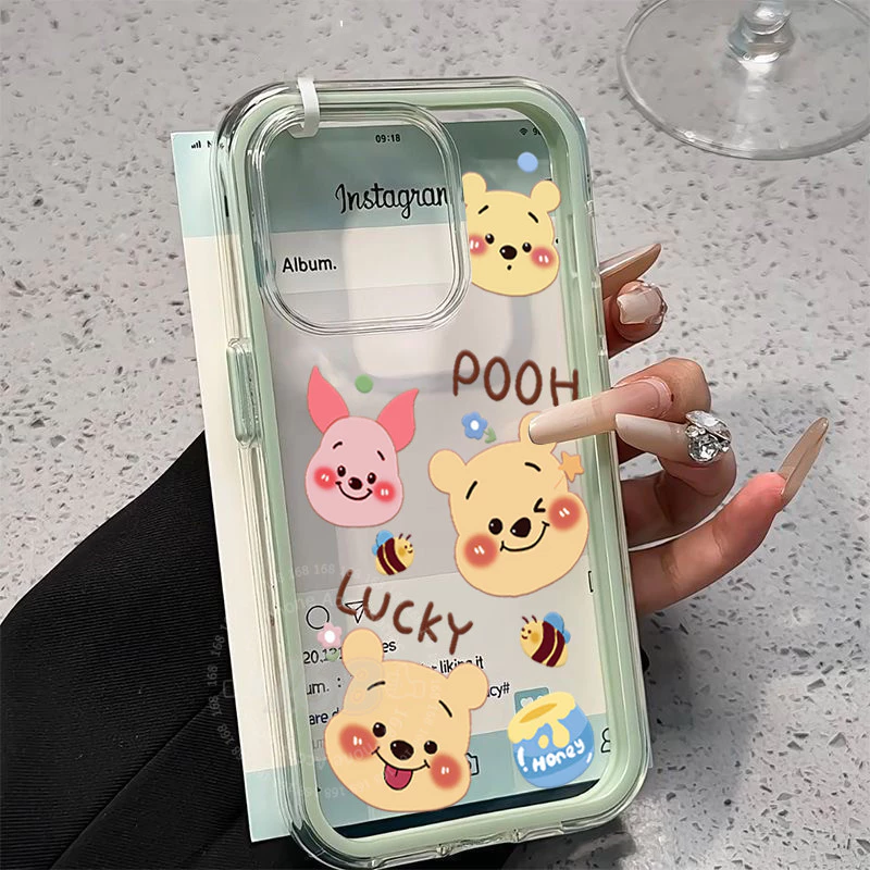เคส OPPO A6 Pro 5G เคส OPPO A6S 5G A6C A6X A6t Pro เคสน่ารักลายการ์ตูนน้องหมีวินนี่ใส เคสเจลใสกันกระแทก เคสเกราะ 2 in 1 เคสใสหนาป้องกันการตก