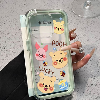เคส OPPO A6 Pro 5G เคส OPPO A6S 5G A6C A6X A6t Pro เคสน่ารักลายการ์ตูนน้องหมีวินนี่ใส เคสเจลใสกันกระแทก เคสเกราะ 2 in 1 เคสใสหนาป้องกันการตก