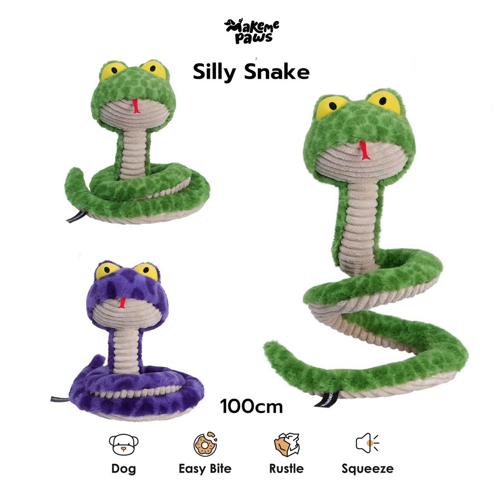 Silly Snake Dog Toy ของเล่นน้องหมา มี2สี ตุ๊กตางู