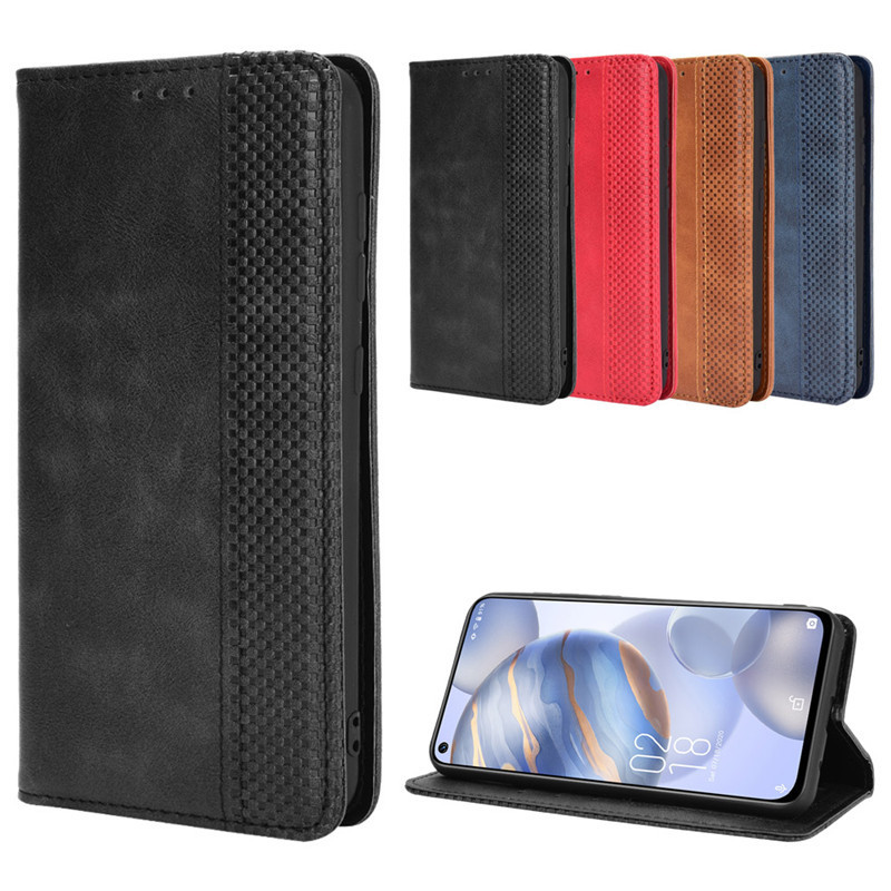 เหมาะสําหรับ Oukitel C21 เคสโทรศัพท์ Oukitel C21 โทรศัพท์หนังกรณีแม่เหล็กพลิกการ์ดป้องกันกรณีกระเป๋า
