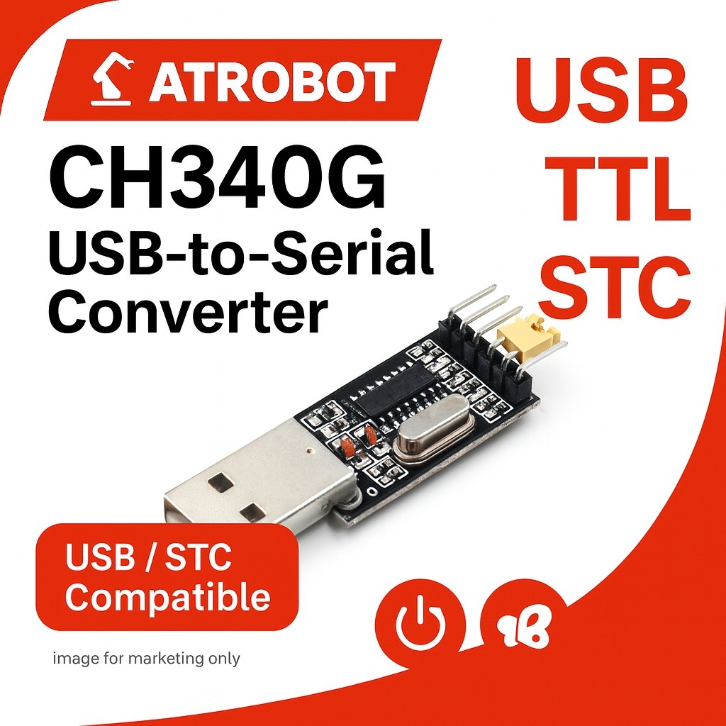 CH340G USB to TTL โมดูลแปลงสัญญาณ 3.3V/5V พินเยอะ รองรับโปรแกรม STC ทนทาน