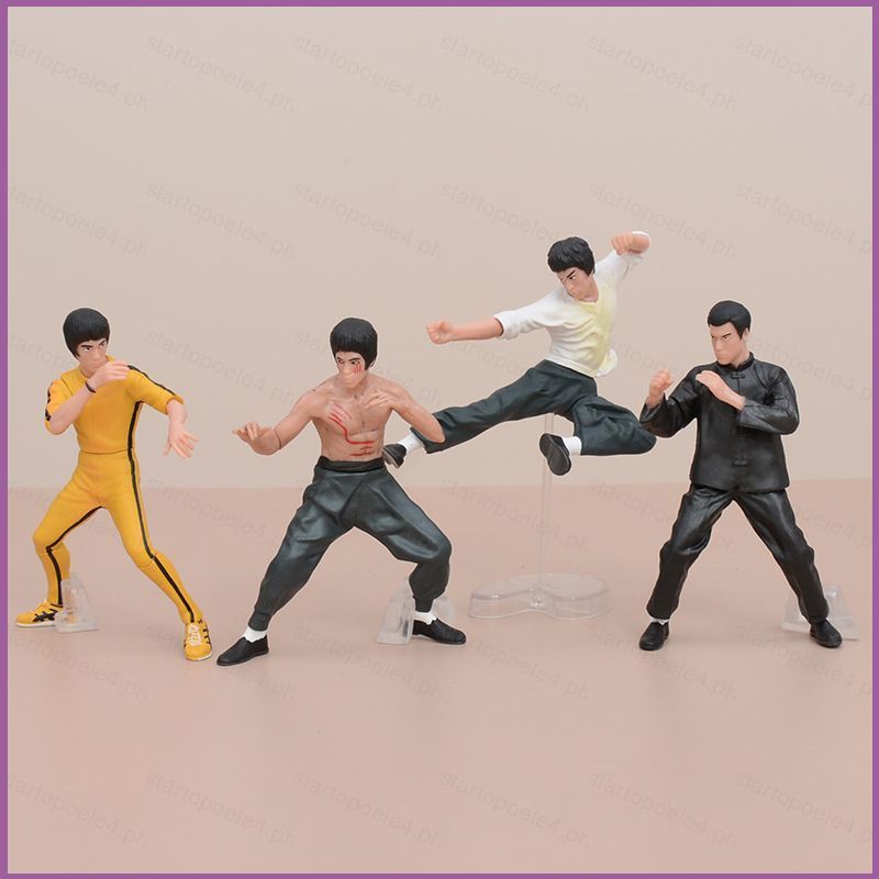 4pcs Bruce Lee Action Figure Jeet Kune Do ตุ๊กตาของเล่นสําหรับเด็กตกแต่งบ้านของขวัญคอลเลกชันเครื่องป