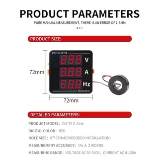 V+Aดิจิตอลมิเตอร์ 1เฟส 220V 3เฟส 380Vดิจิตอล มิเตอร์ มัลติฟังก์ชั่น อัจฉริยะจอแสดงผล แรงดันV แอมป์A Hz มิเตอร์ meter220V