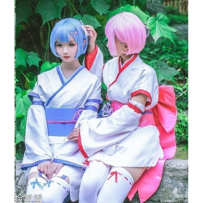 Ram Rem Rem Youth Life in a Pillow world from Zero Kimono Cosplay Twin Womens Clothing Re: Life in a