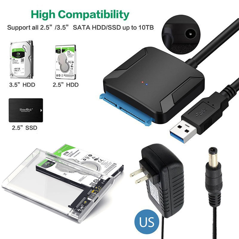 2.5/3.5 นิ้วUSB 3.0 SATAแปลงสายเคเบิล 22pin Sata To USB3.0 อะแดปเตอร์สำหรับHDD SSDคุณภาพสูงการจัดส่งอย่างรวดเร็ว