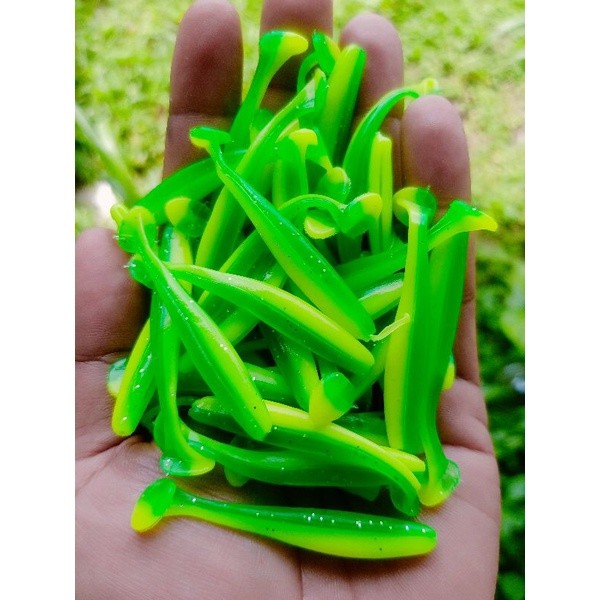 【จัดส่งจากกรุงเทพ】หนอนยางนิ่มหางโบก(ทรงอ้วน) 7cm.ชุดสุดคุ้ม10ตัวฟรีชุดเบ็ดเท็กซัสทุกซอง 10/20/30/50pcs - รูปที่ 2