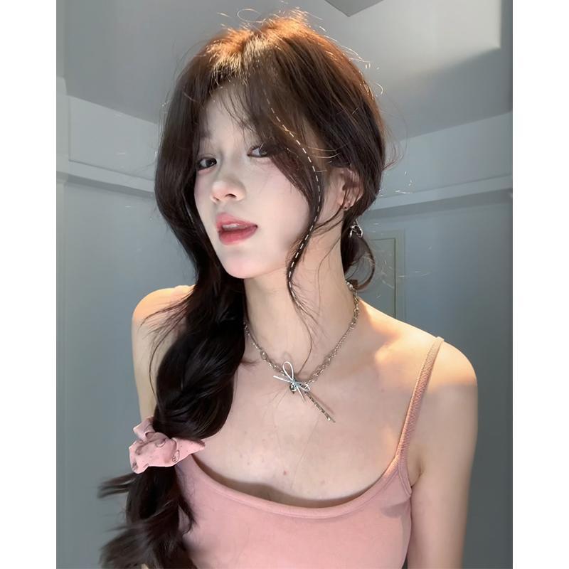 GDS Wigs วิกผมลอนสีน้ำตาลเข้ม ไม่มีหน้าม้า (ยาว 72 cm)