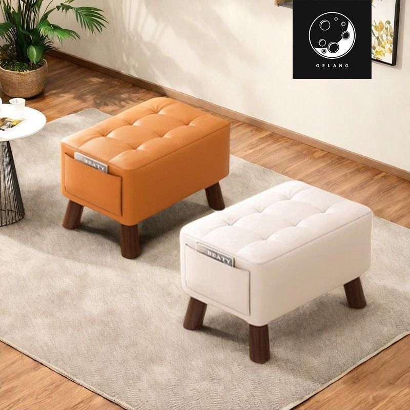Solid Wood Small Stool Low Stool Living Room Sofa Stool Coffee Table Stool Doorway Shoe Changing Sto