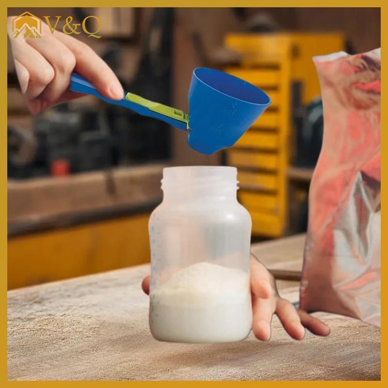 Littleloves1 2 ชิ้น Falling Coffee Scoop ช่องทางพลาสติกนํากลับมาใช้ใหม่เลื่อน Scoop ช่องทาง 2 ใน 1 ก