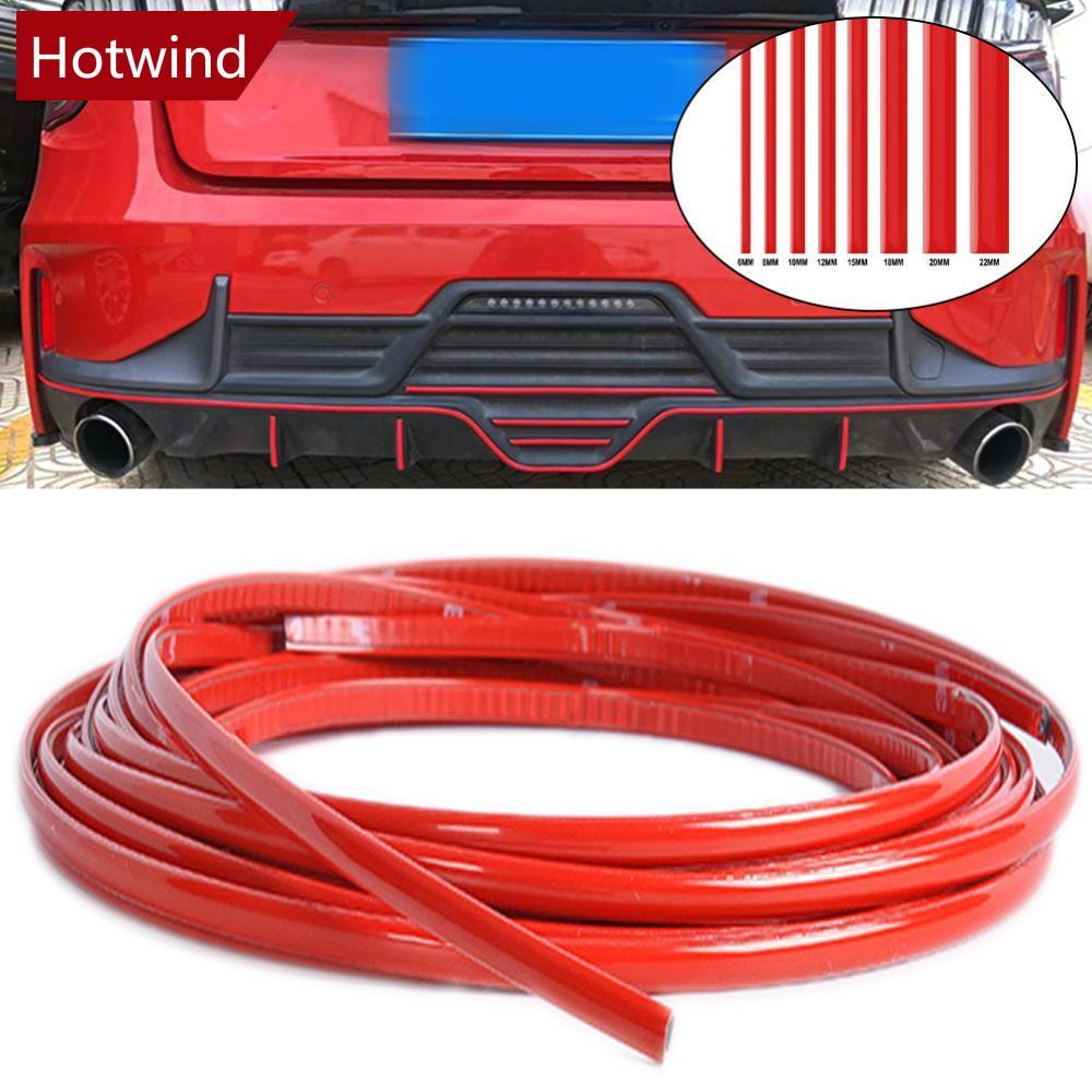 HOTWIND 3/5M รถภายนอก Chrome Body แถบป้องกันกันชนประตู Moulding จัดแต่งทรงผมสติกเกอร์สีแดง 6/8/10 มม