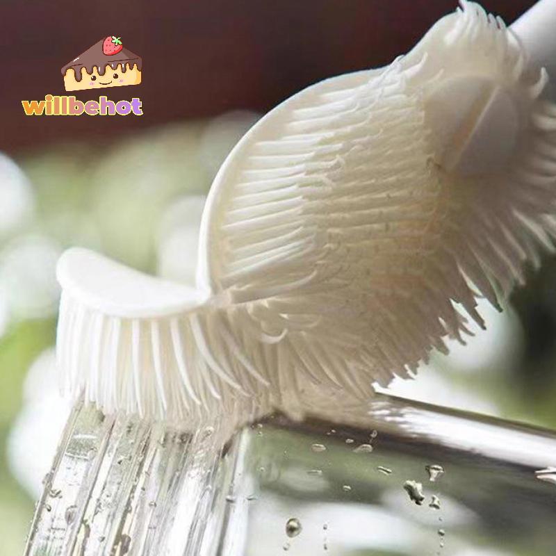 [Willbehot-t] แปรงทําความสะอาดถ้วยด้ามยาวขวดทําความสะอาดซิลิโคนขวดนม Wineglass ถ้วยทําความสะอาดแก้วก