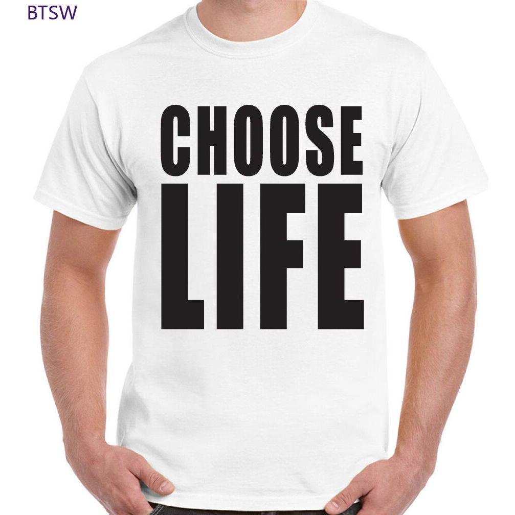 Choose Life T-Shirt Mens George Michael Stag Do Fancy Dress Costume Outfit 80'S Ulzzang Unisex Vinta