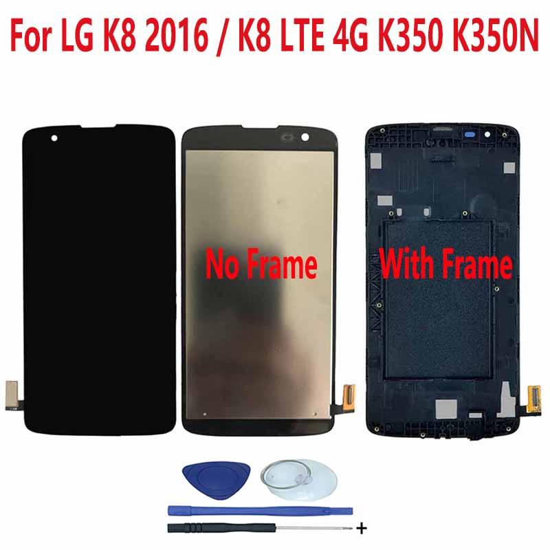 สําหรับ LG K8 LTE 4G K350 K373 K350N K350E K350DS K350AR AS375 VS500PP LCD Digitizer Touch Screen Di