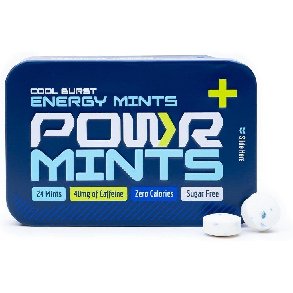 POWR Energy Mints - 24 Mints, 40mg of Caffeine Per Mint, Sugar Free, Zero Calories, No Aspartame - P