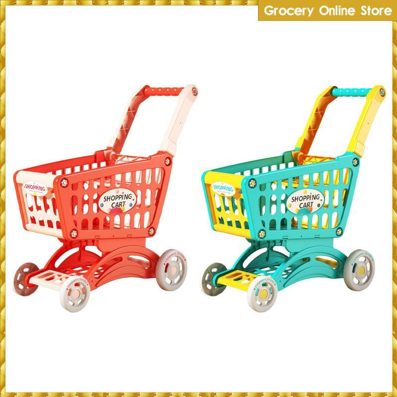 [Wishshopelxl] Kids Shopping Cart Trolley Toys Mini Supermarket Shopping Cart Model 3 ชั้น