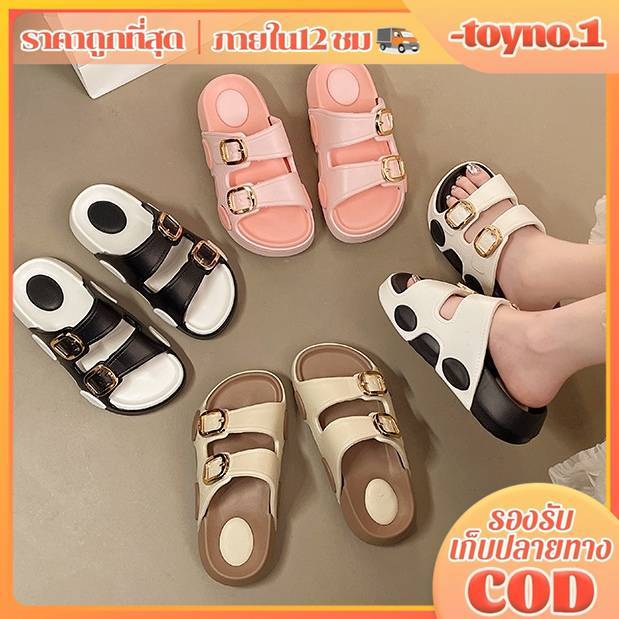 ToyNo.1🧸 พร้อมส่ง🧸"LT-8816" รองเท้าแตะแบบสวม เสริมส้นดีเทวสายคาดเก๋ ใส่ทำงาน ไปเที่ยวสถานที่ต่างๆ มี4สี