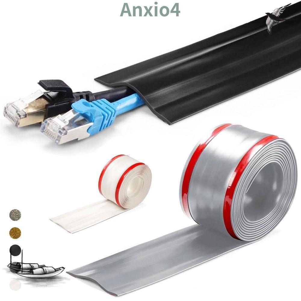 ANXIO4 ฝาครอบสายเคเบิลชั้น, 1m Self กาวผนังลวดคอนซีลเลอร์,คุณภาพสูง PVC ไม่มีเจาะ Universal Ethernet