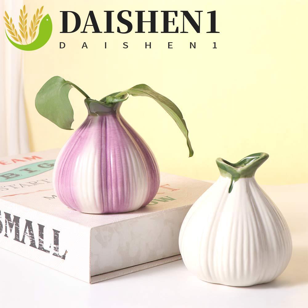 DAIHEN1 แจกันหัวหอม, เซรามิค Creative Hydroponic ที่วางดอกไม้, เดสก์ท็อปเครื่องประดับหัตถกรรมน่ารักจ