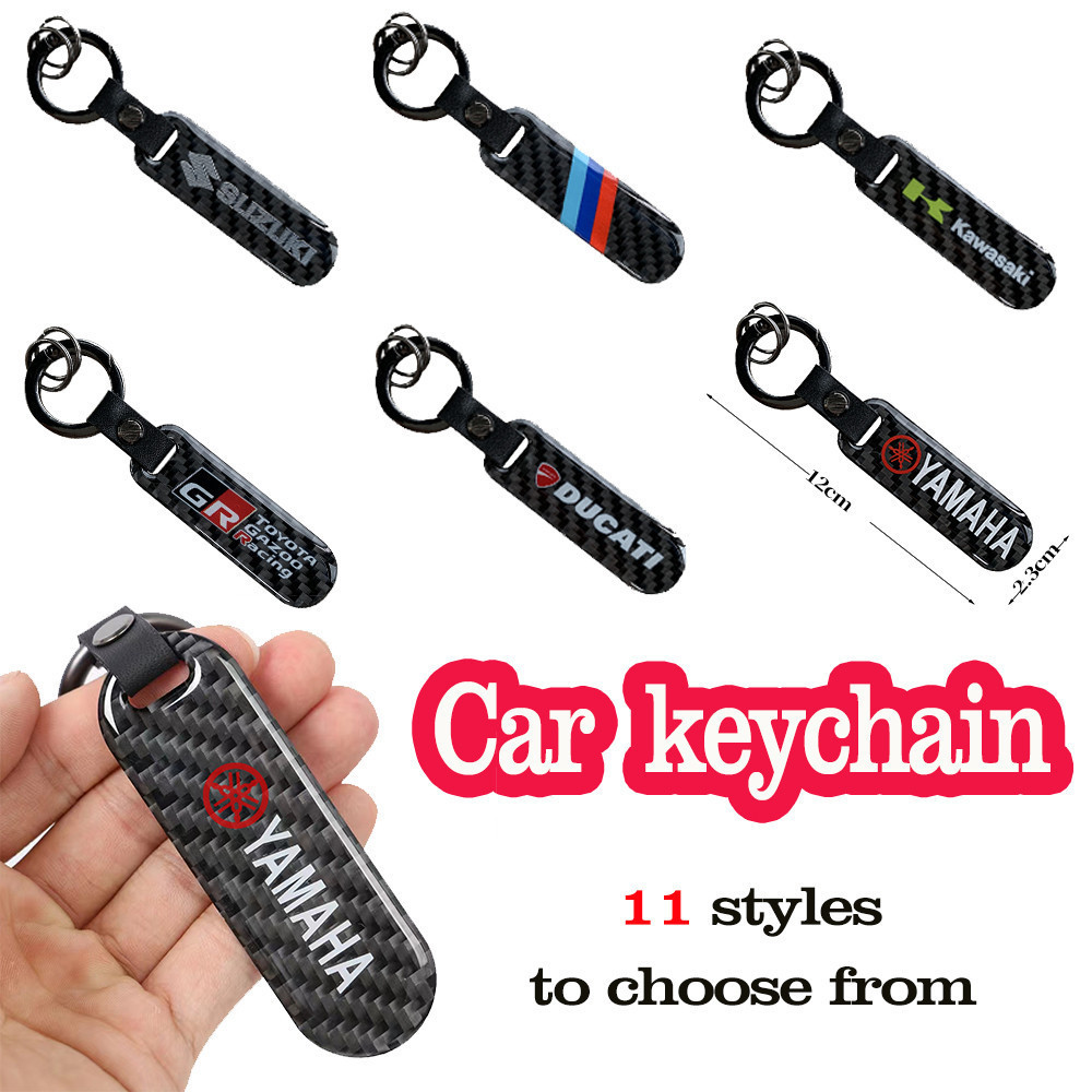 พวงกุญแจรถ HONDA พวงกุญแจคาร์บอนไฟเบอร์ Motocycle สําหรับ YAMAHA TOYOTA BMW DUKATI KAWASAKI