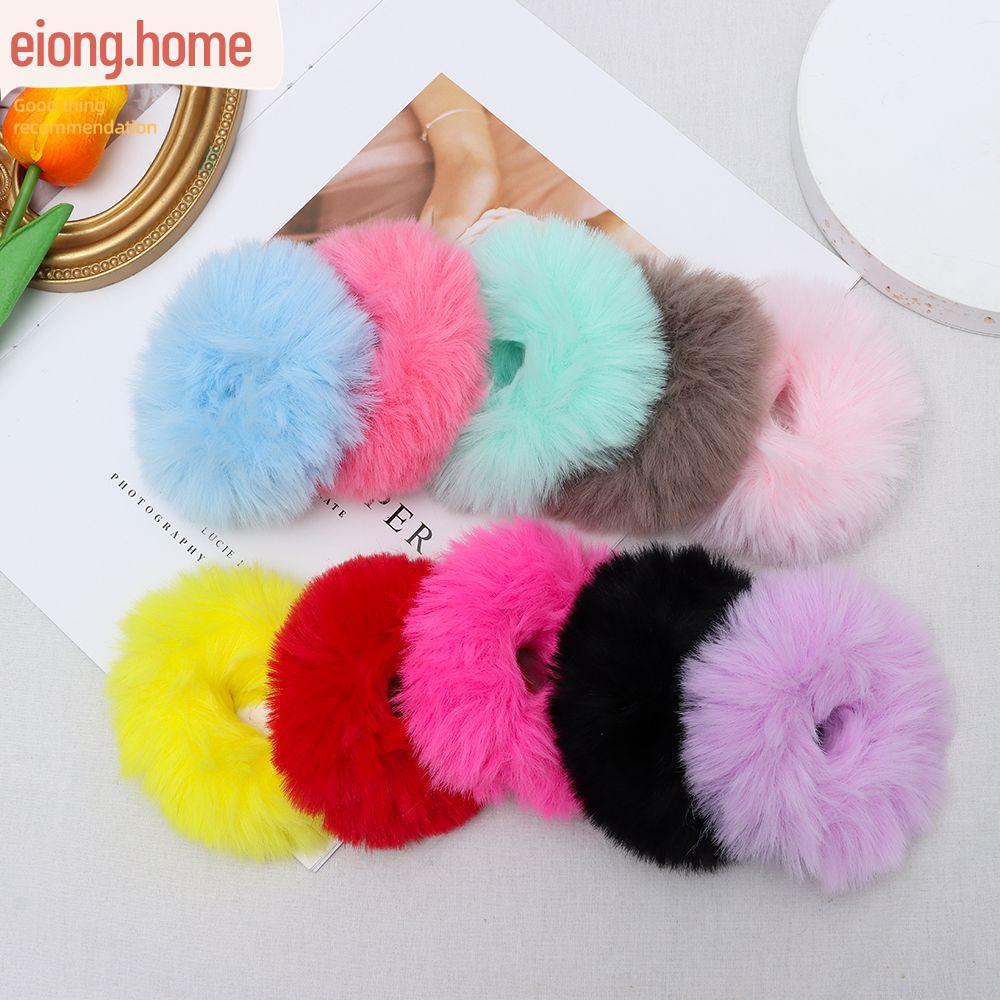 EIONG สครันเชียสขนฟูสำหรับผู้หญิงและเด็กผู้หญิง ยางรัดผมยืดหยุ่น