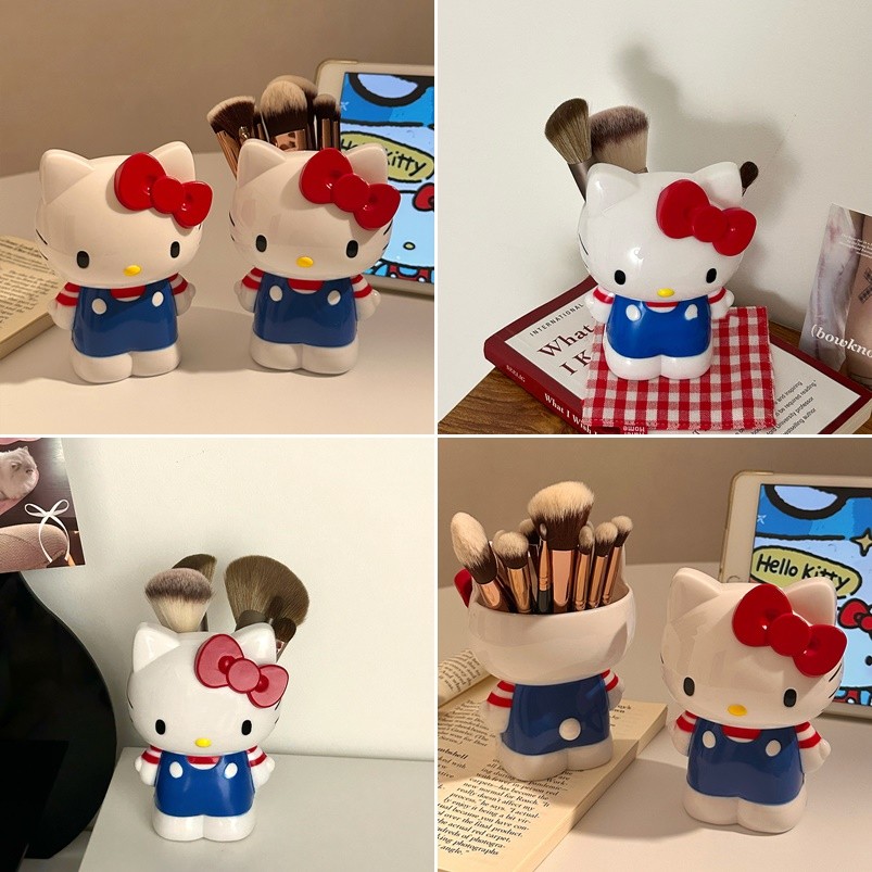 ที่ใส่ปากกาแมวคิตตี้กล่องเก็บเครื่องสําอางมัลติฟังก์ชั่นสําหรับองค์กรโต๊ะ