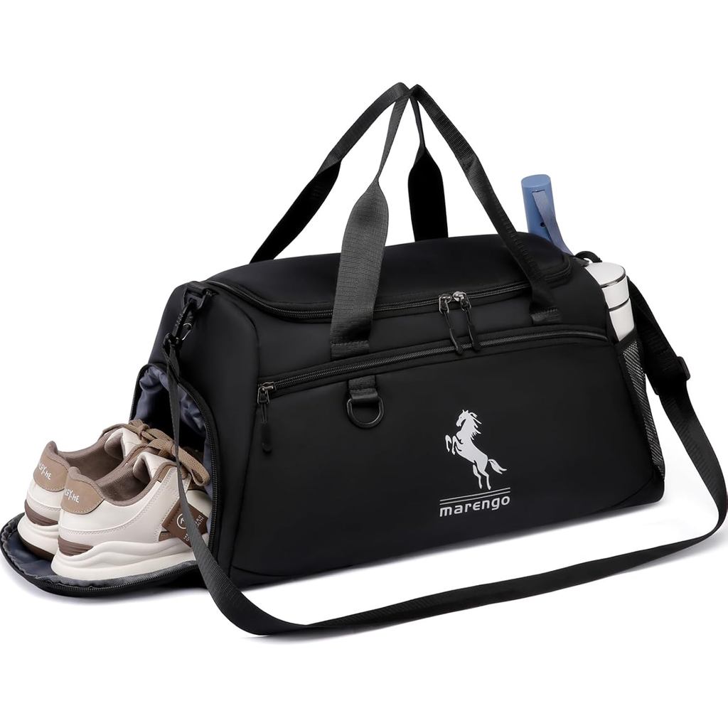 Marengo Gym Bag for Men & Women, 37L Small Duffle Gym Bag with Shoe & Wet Compartment - 3 in 1 Carry
