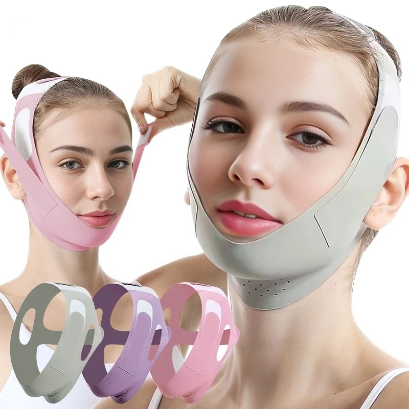 V รูปร่างผ้าพันแผลเข็มขัดกระชับสัดส่วนบาง Face Lift Face Slimming Mask V-Line Face Shaper สายรัดนวดหน้า Chin Cheek Lift Up เข็มขัดยกหน้ากากต่อต้านริ้วรอย Lifting และ Firming